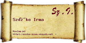 Szőke Irma névjegykártya