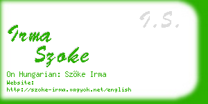 irma szoke business card